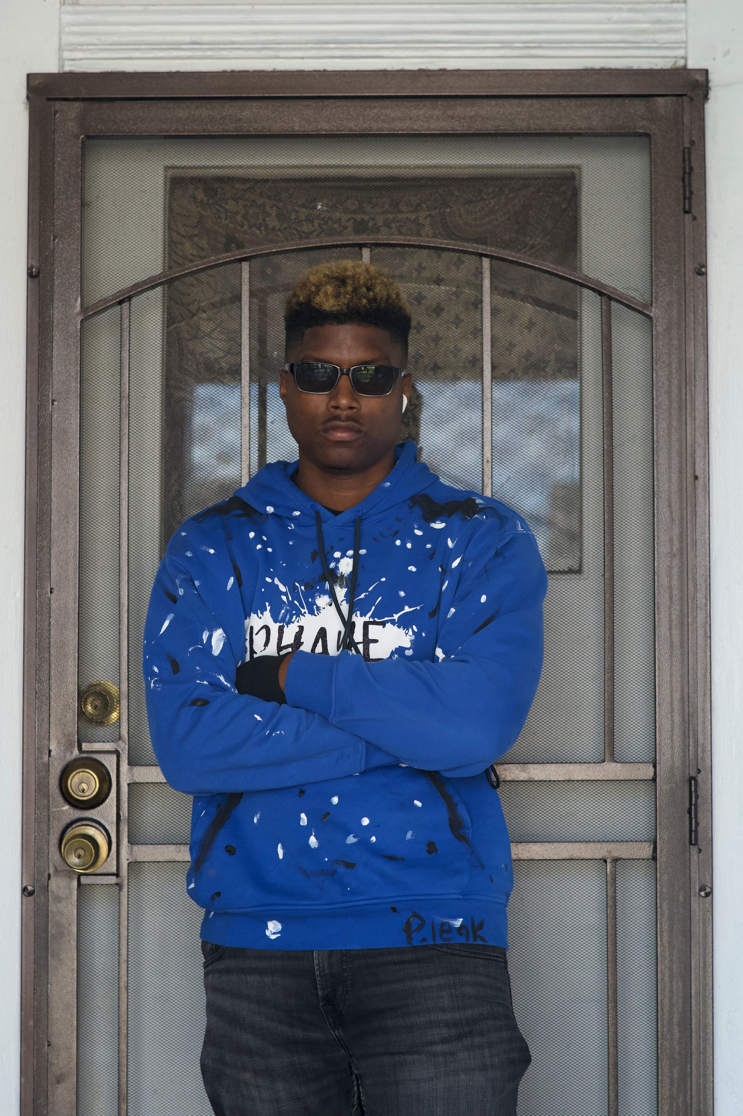 Painted Blue Hoodie.